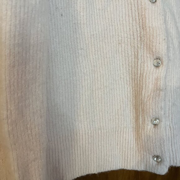 J. Crew Pink Merino Wool Alpaca Cardigan Womens Jeweled Button Down Size Large - Picture 3 of 5